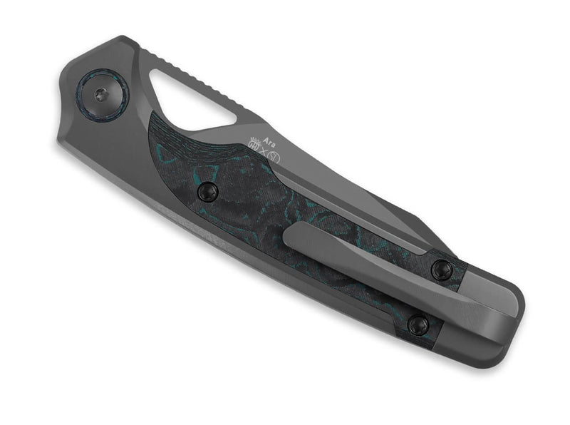 Kizer Ara S45VN Grey Ti Camo CF Brittany Blue