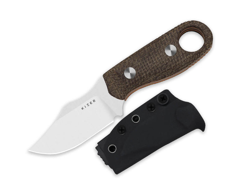 Kizer Beaver 2 AEB-L Brown & Orange Micarta