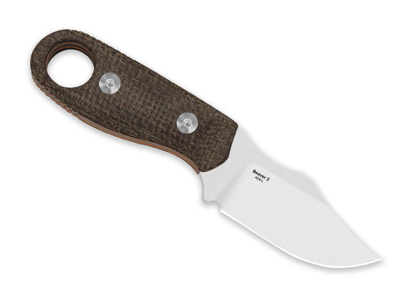 Kizer Beaver 2 AEB-L Brown & Orange Micarta