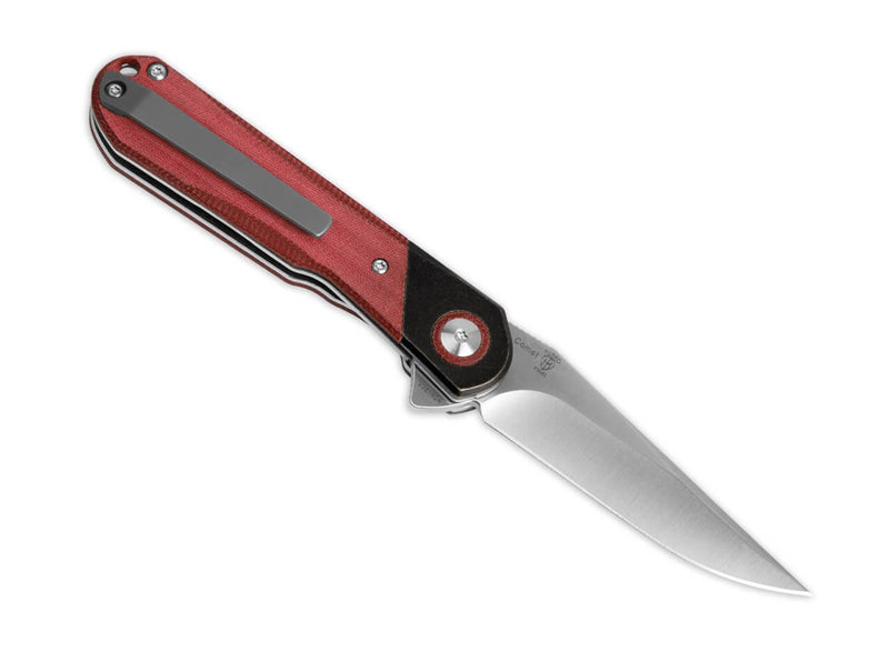 Kizer Comet Denim Micarta Red