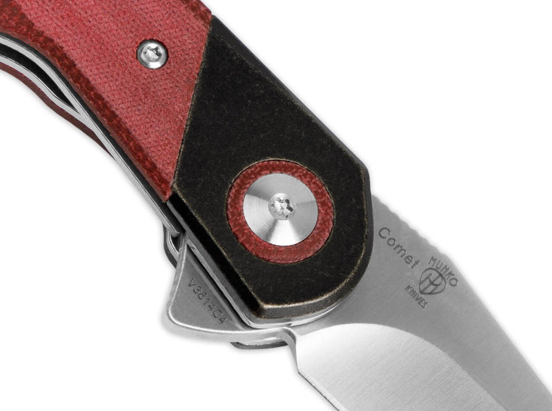 Kizer Comet Denim Micarta Red
