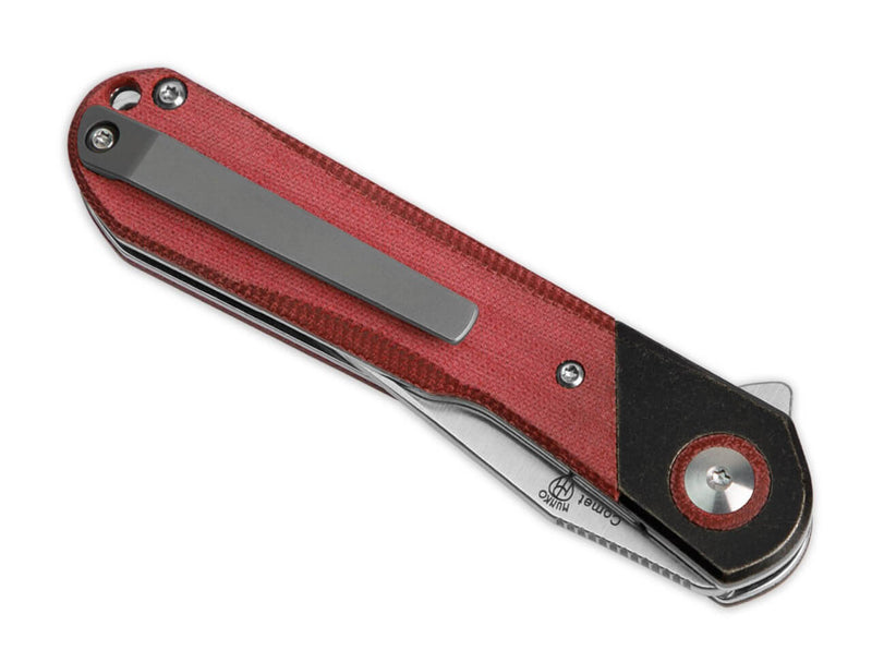 Kizer Comet Denim Micarta Red