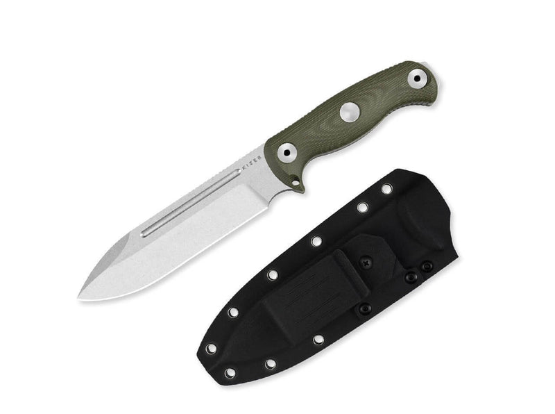 Kizer Drop Bear Fix 7 AEB-L Green Micarta