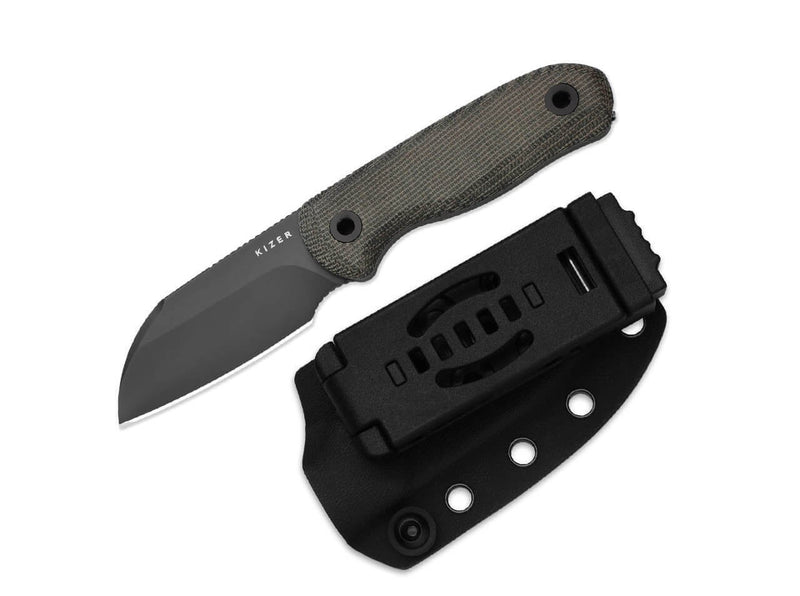 Kizer Drop Bear Fix S45VN Grayish Green Norplex UltreX Micarta DLC