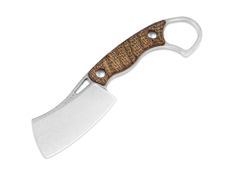 Kizer Little Rhino AEB-L Stonewashed Natural Micarta