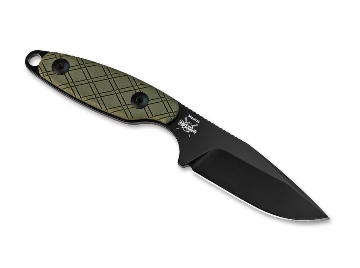 Muskrat D2 G10 Green Black Blade