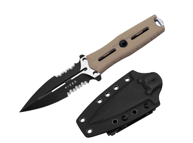 Kizer NORCROSS Nitro-V Tan G10 Double Combo Edge