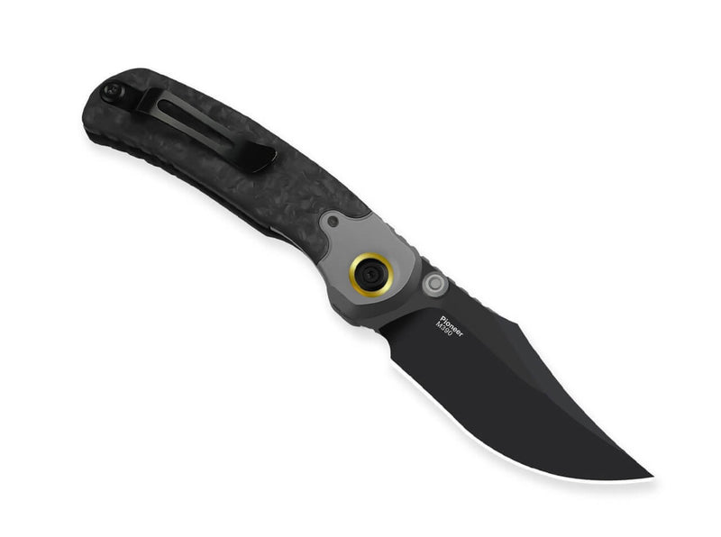 Kizer Pioneer M390 Clippoint Ti Marble CF DLC