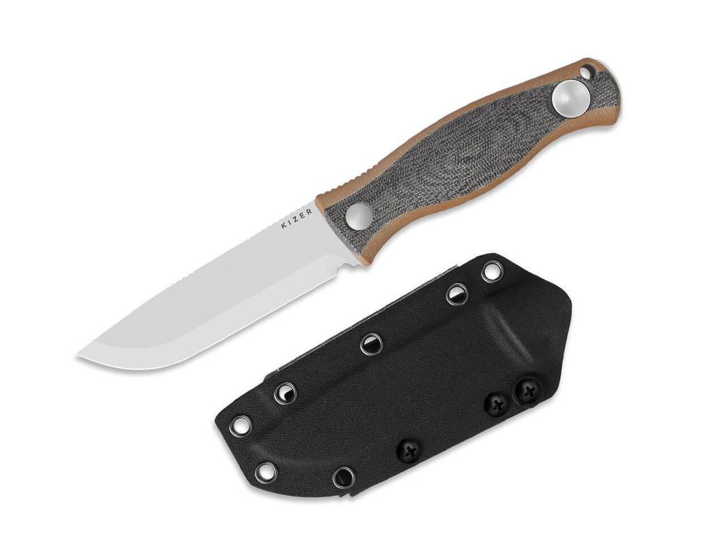 Polaris AEB-L Black Micarta & Brown G10