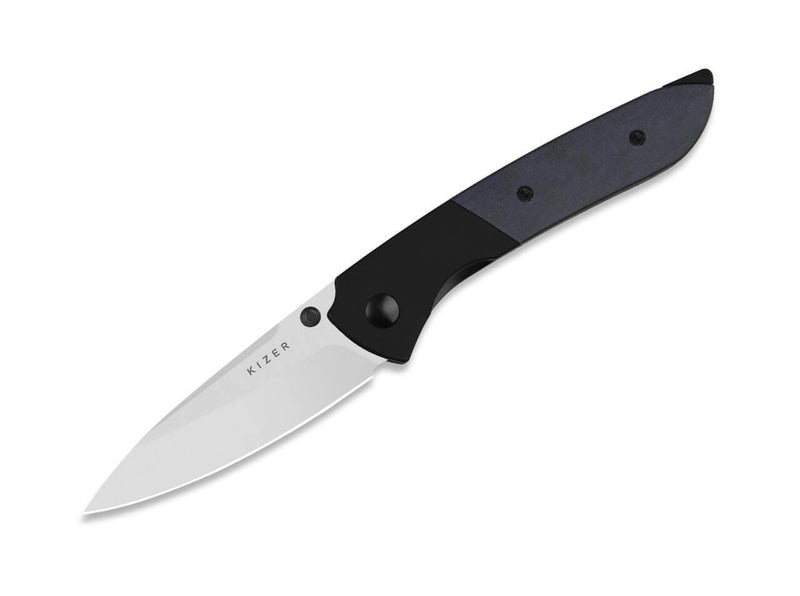 Kizer Spitfire 14C28N Black Aluminum Blue Richlite