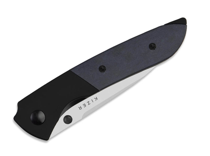Kizer Spitfire 14C28N Black Aluminum Blue Richlite