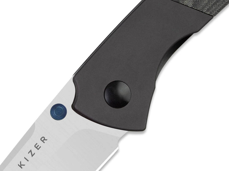 Kizer Spitfire 14C28N Grey Aluminum Black Micarta