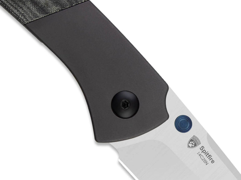 Kizer Spitfire 14C28N Grey Aluminum Black Micarta