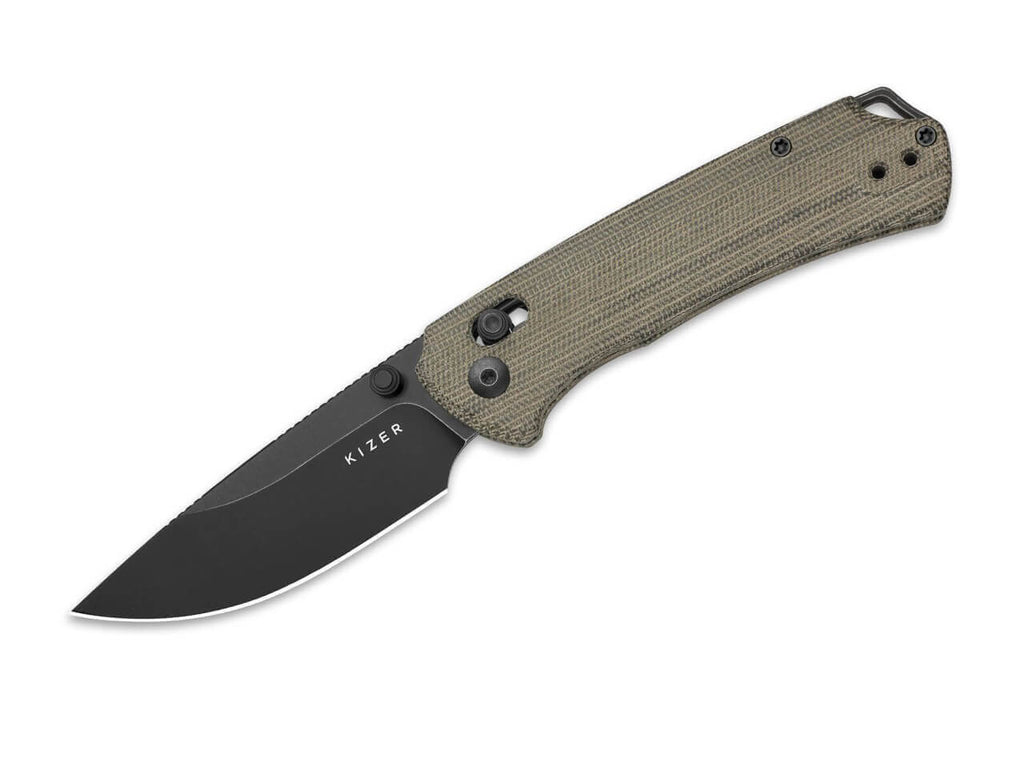T1 CD Nitro-V Olive Green Norplex UltreX Micarta Black Stonewash