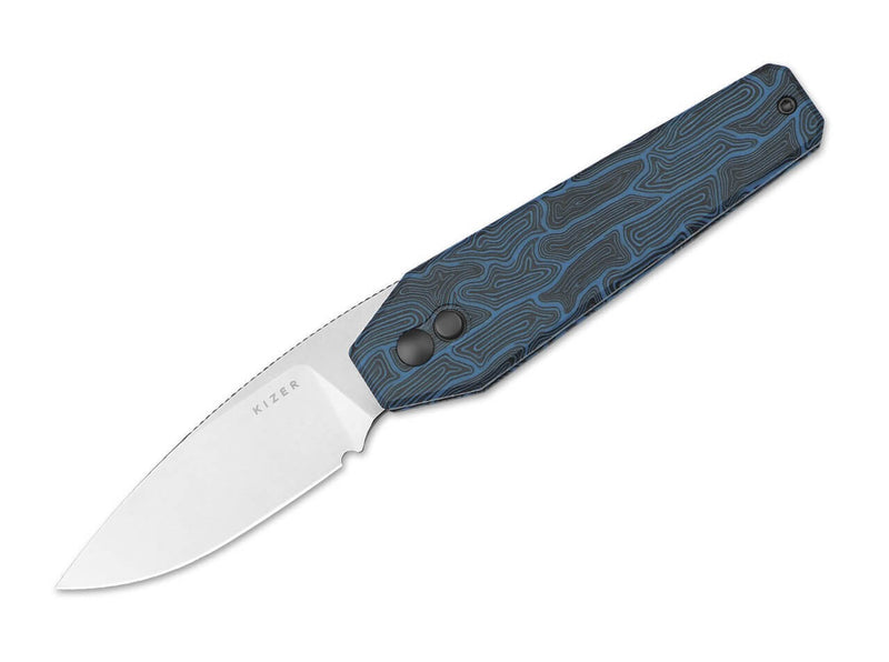 Kizer Tomb Nitro-V Blue & Black Damascus G10
