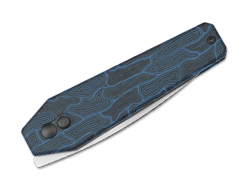 Kizer Tomb Nitro-V Blue & Black Damascus G10