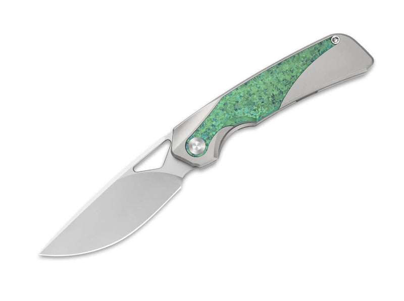 Kizer Topsail M390 Green Crystallized Ti