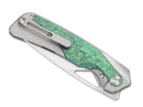 Kizer Topsail M390 Green Crystallized Ti