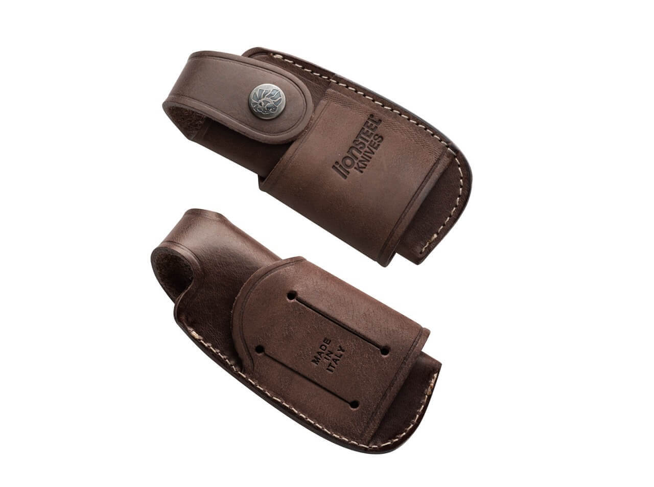 LionSteel Horizontal & Vertical Leather Sheath Brown