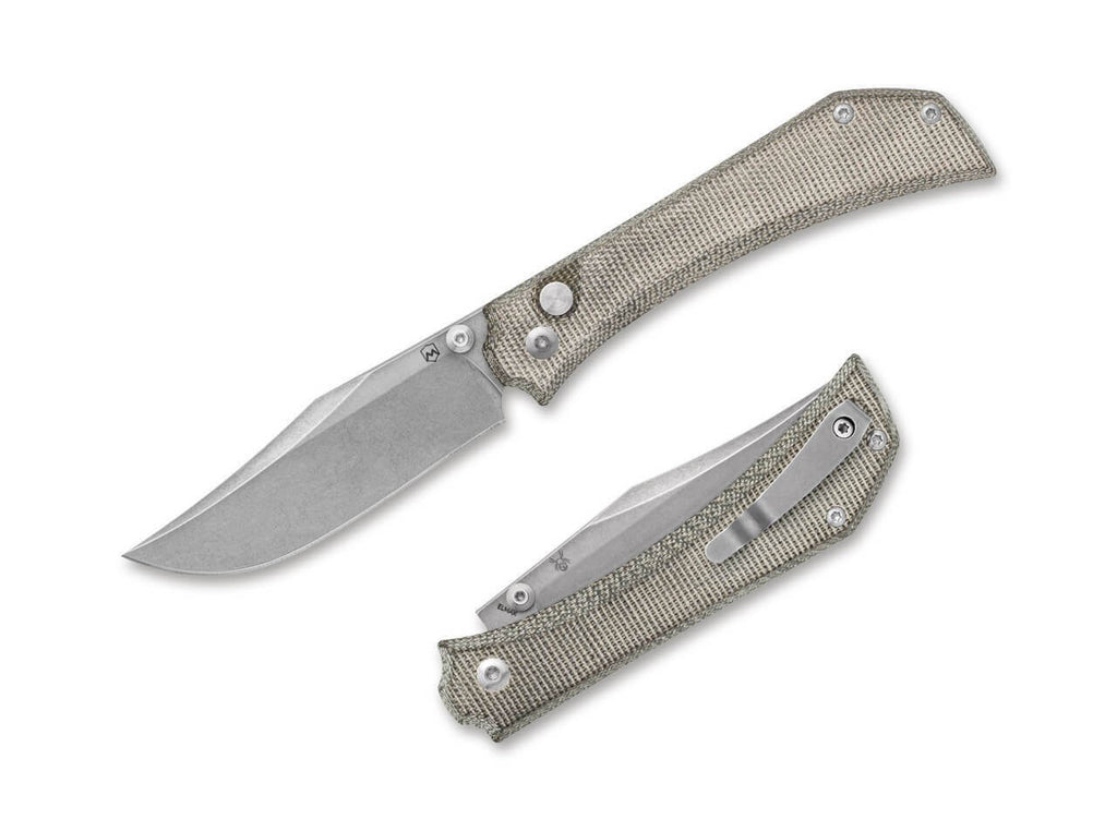 Amon Elmax Green Canvas Micarta