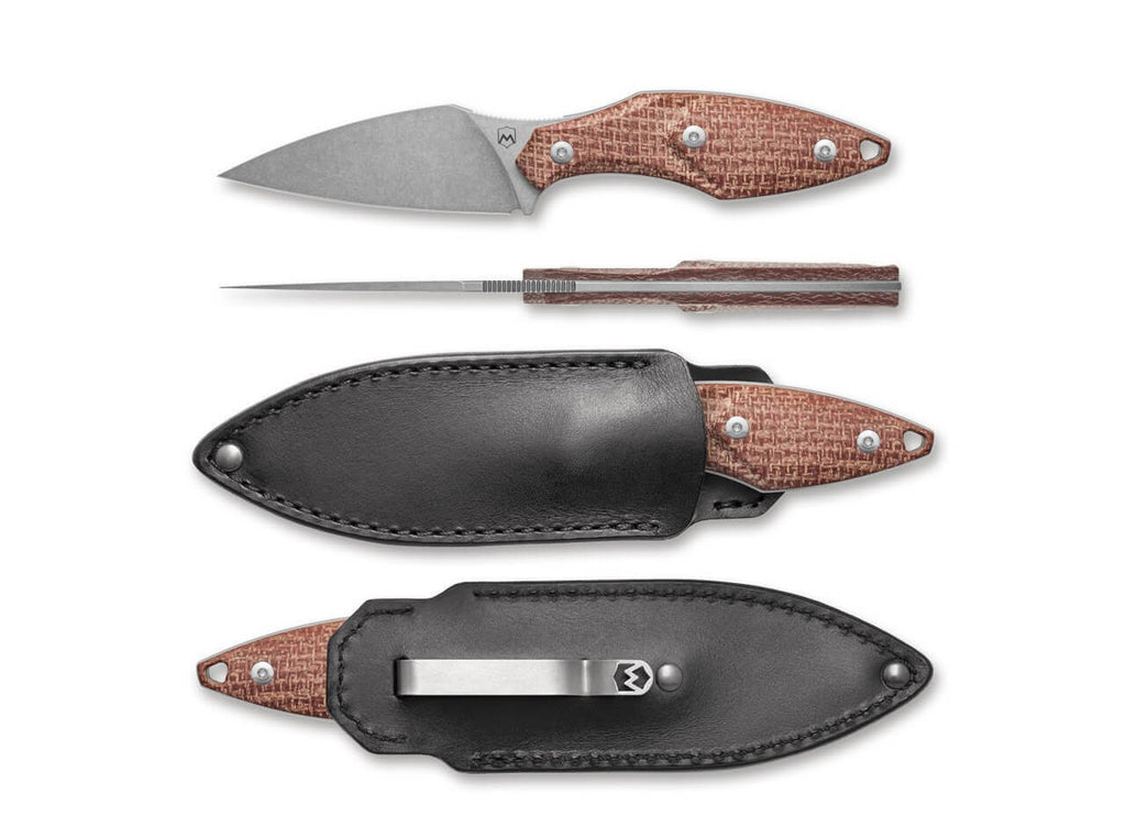 Hawky M390 Red Burlap Micarta