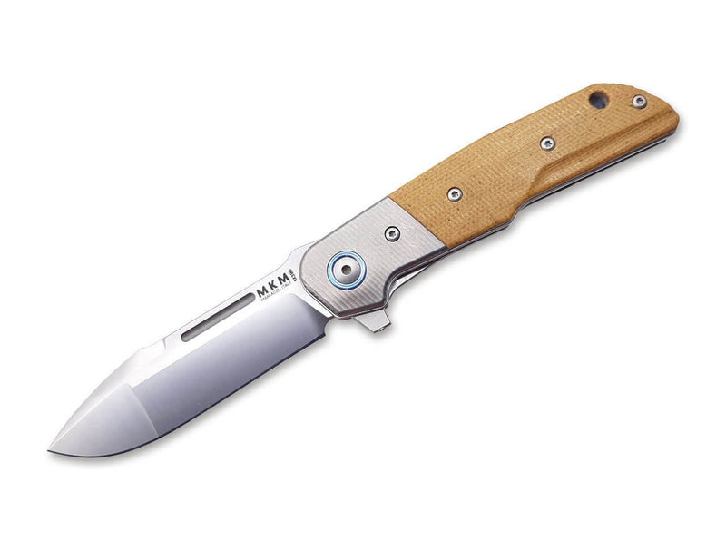 MKM Clap Micarta Brown Titanium Bolster