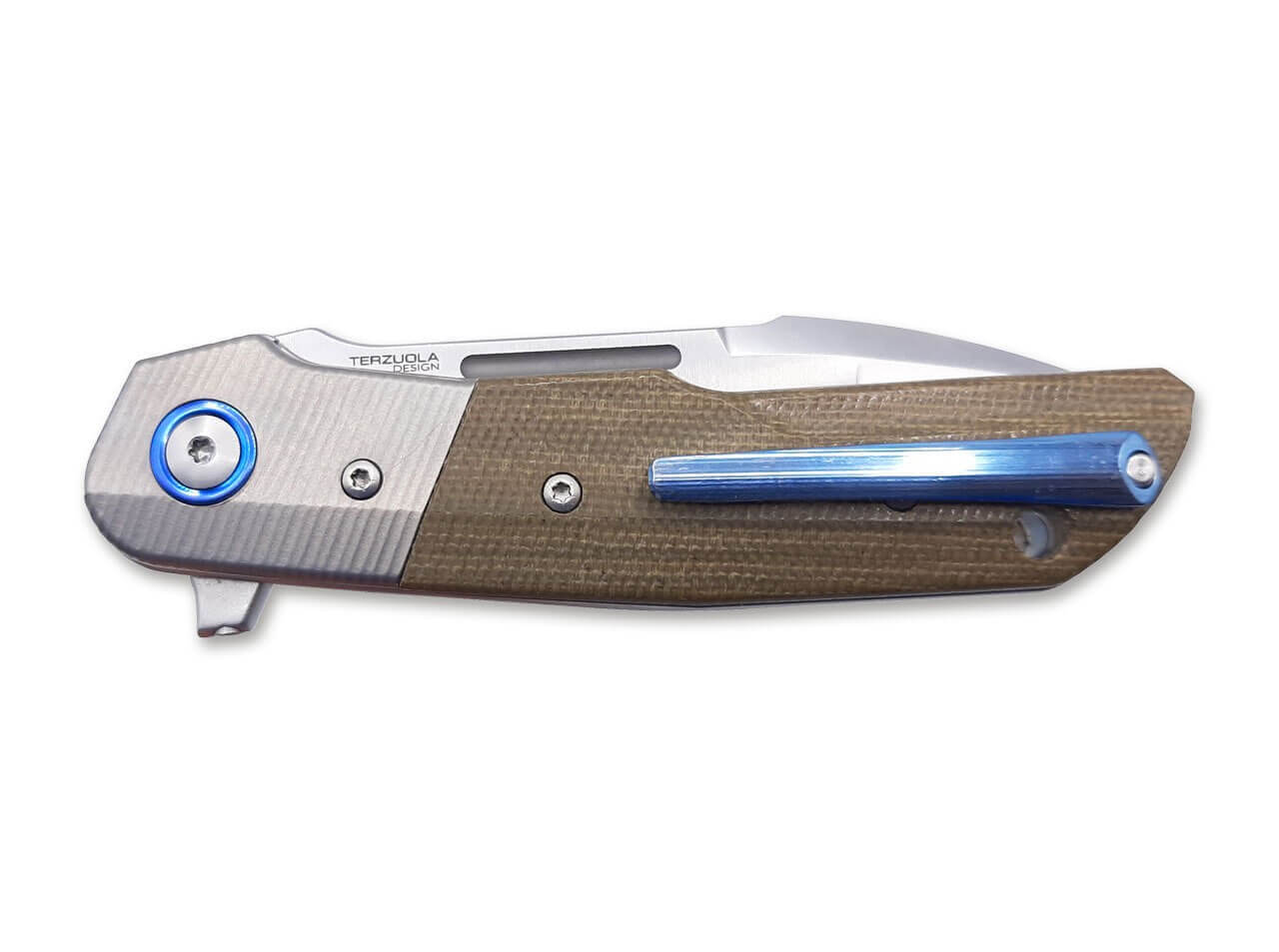 MKM Clap Micarta Green Titanium Bolster