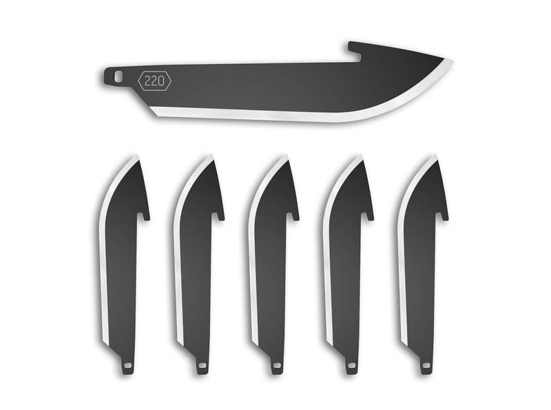 Outdoor Edge 2.2" Drop Point Replacement Blades 6-Pack Black Oxide