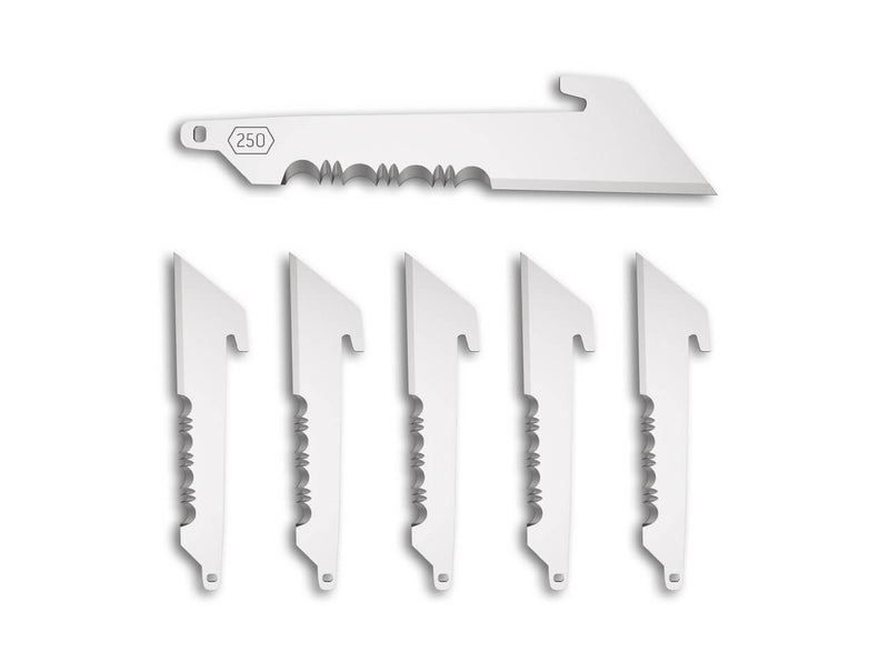 Outdoor Edge 2.5" Serrated Utility Replacement Blades 6-Pack