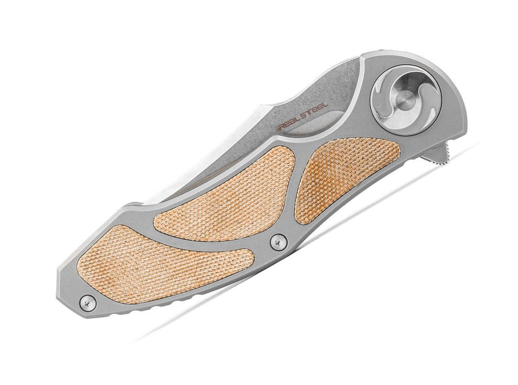 Exorcist S35VN Ti Natural Micarta Three Scales