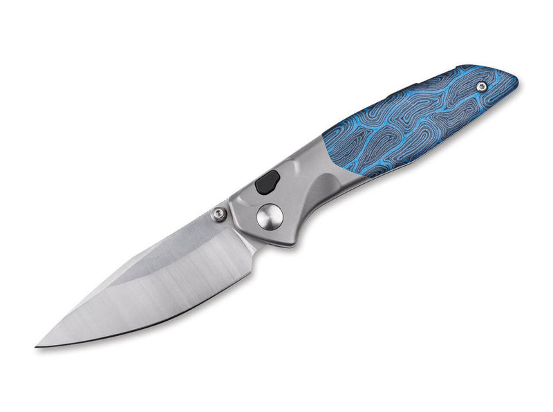 Real Steel Hoeft Ti Blue Damascus G10