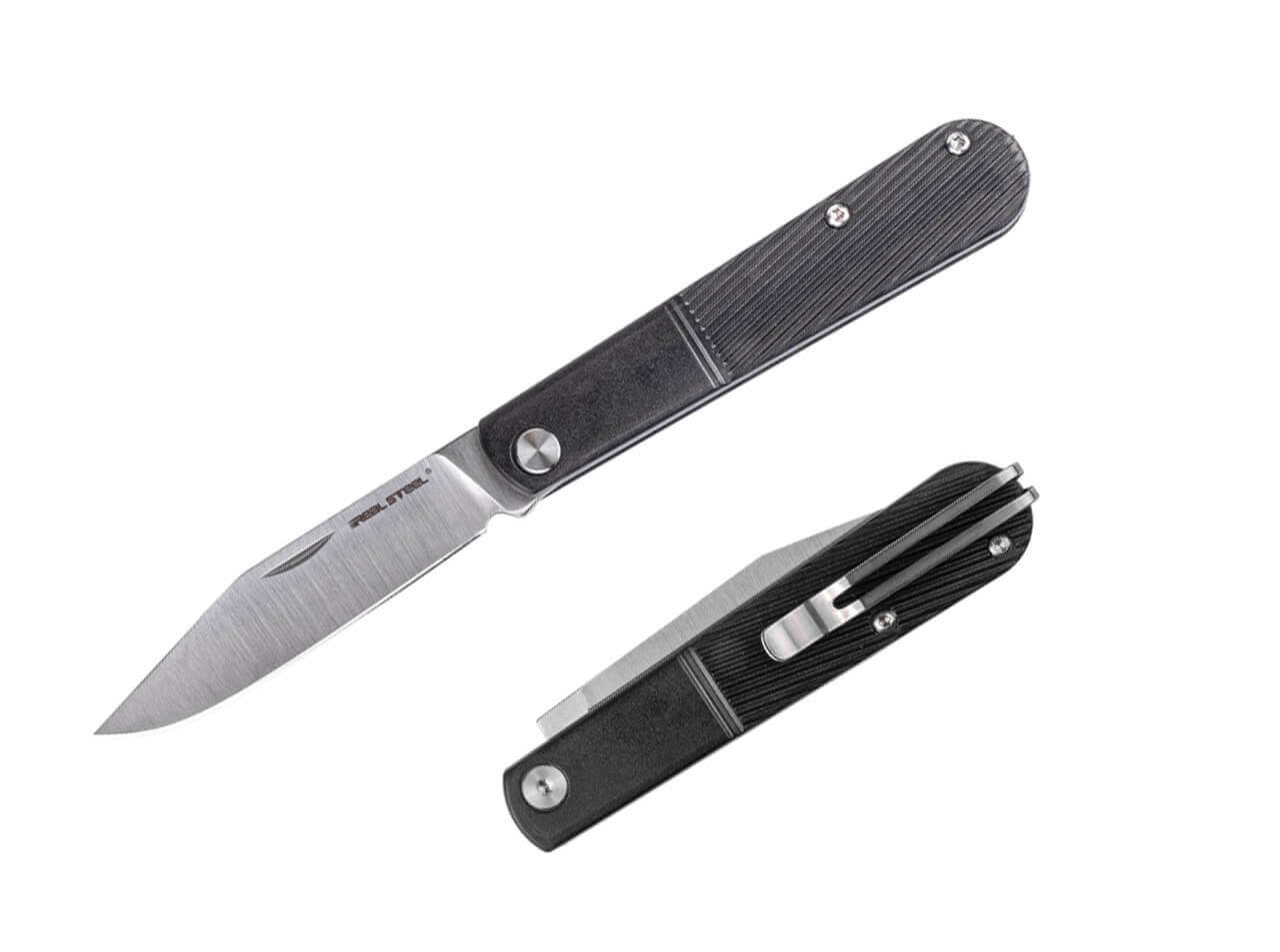 Real Steel Real Barlow RB-1 Clippoint 12C27 Black PC ABS Fork