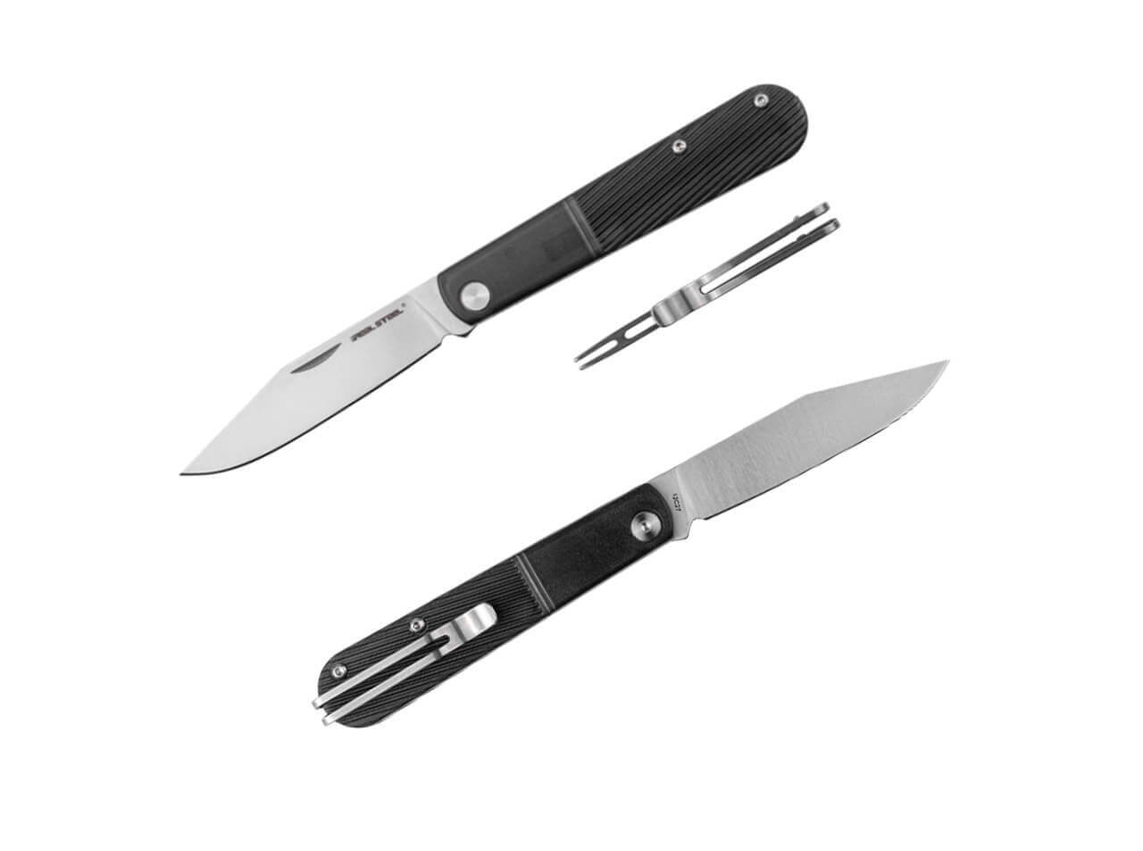 Real Steel Real Barlow RB-1 Clippoint 12C27 Black PC ABS Fork