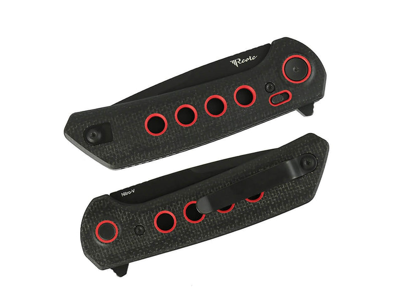 Reate PL-XF Micarta Black G10 Red PVD