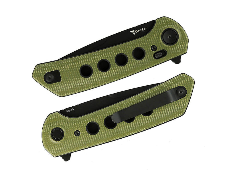 Reate PL-XF Micarta G10 Green PVD