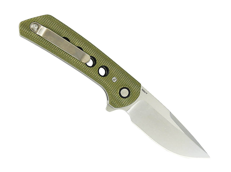 Reate PL-XF Micarta G10 Green Stonewashed