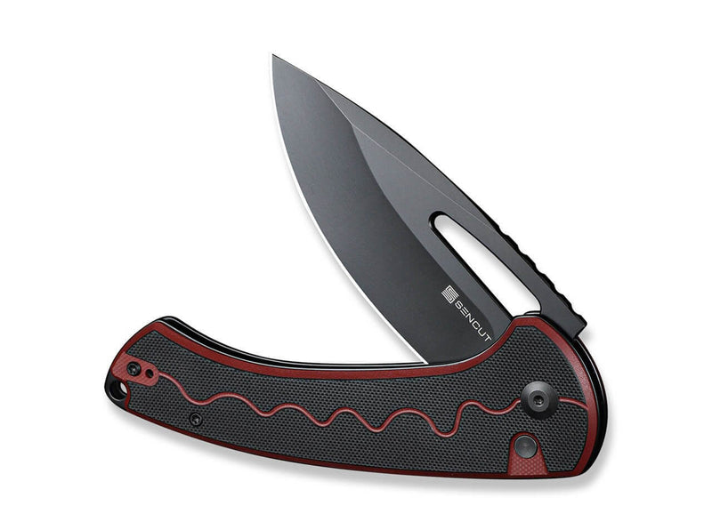 SENCUT Squiggy Burgundy & Black G10