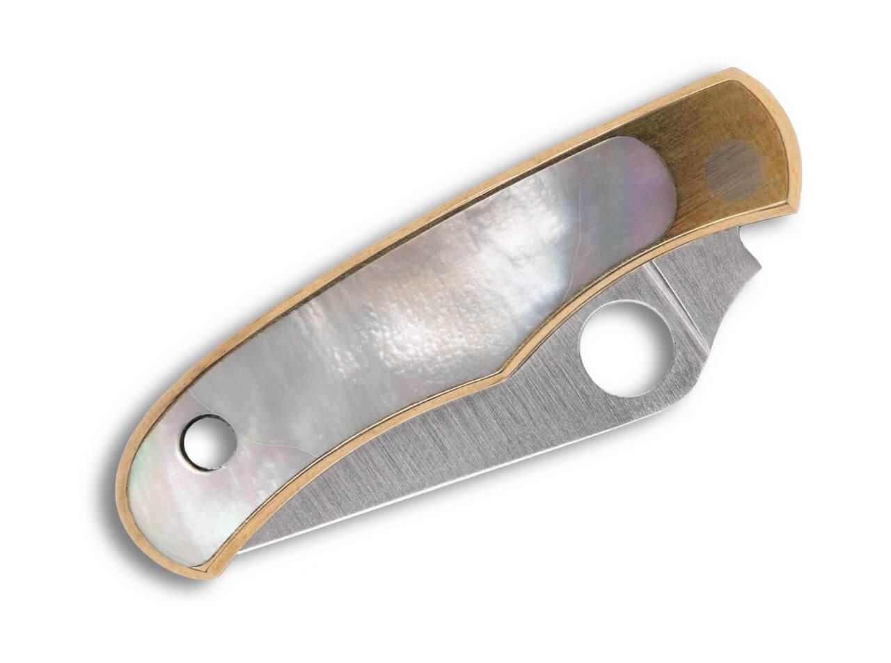 Spyderco Bug Nickel Silver Abalone PlainEdge