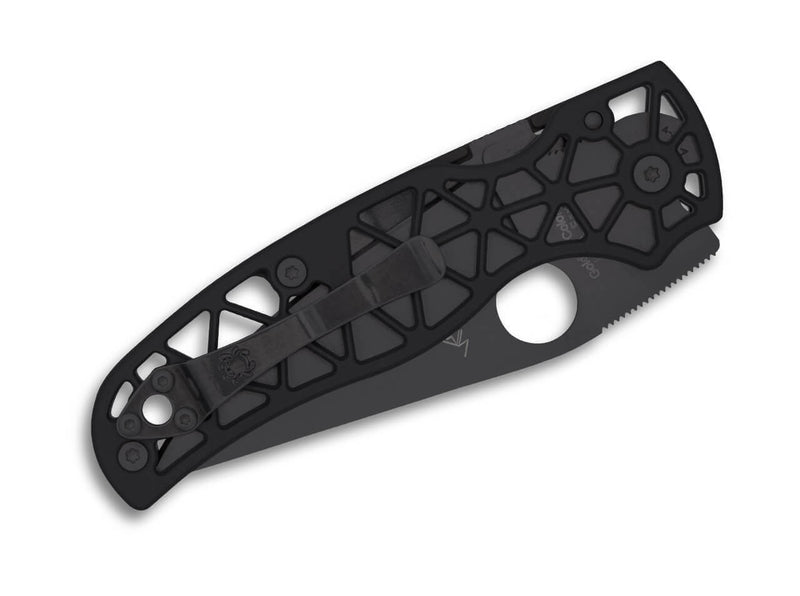 Spyderco Edgerati Black Aluminum Black Blade PlainEdge