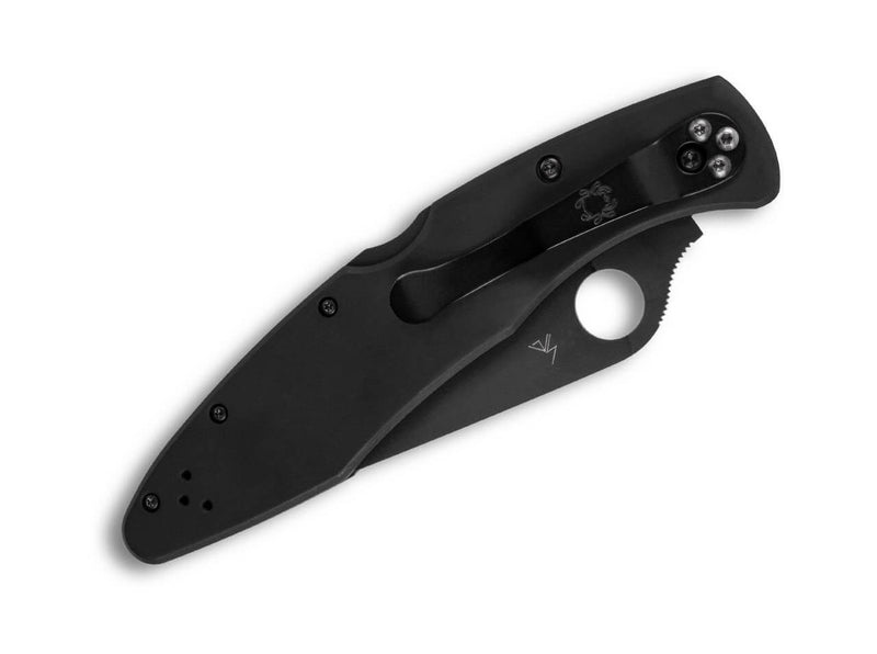 Spyderco Police All Black Stainless PlainEdge