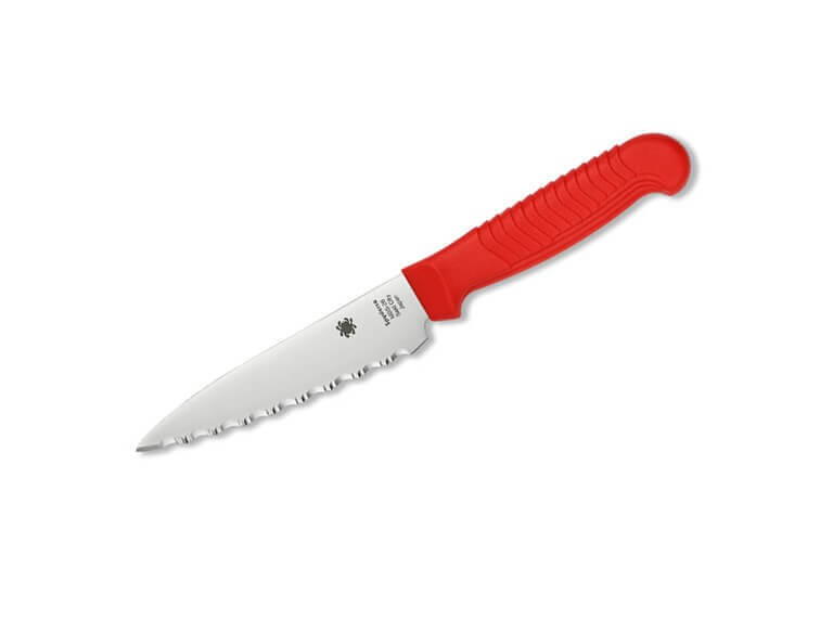 Spyderco Spickmesser 4.5" Serrated Rot