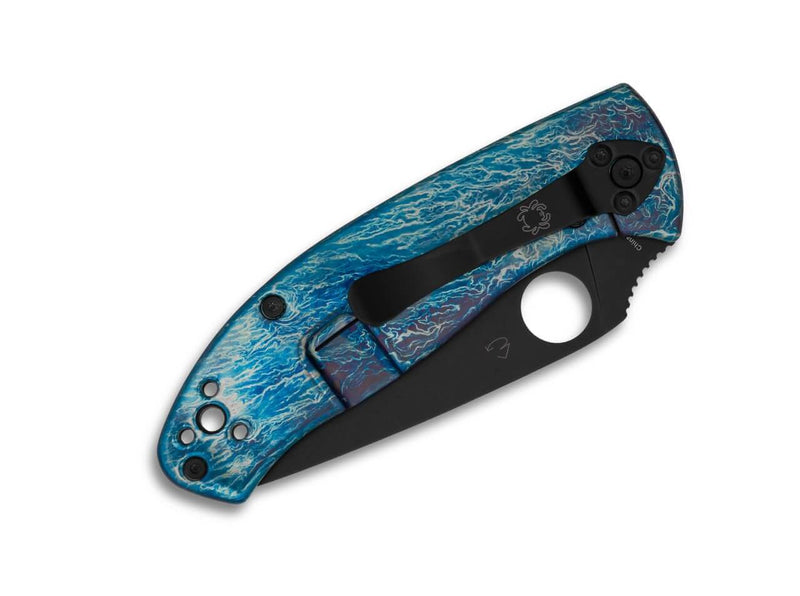 Spyderco Tenacious Titanium R.I.L. Disarray Finish D2 Black Blade PlainEdge