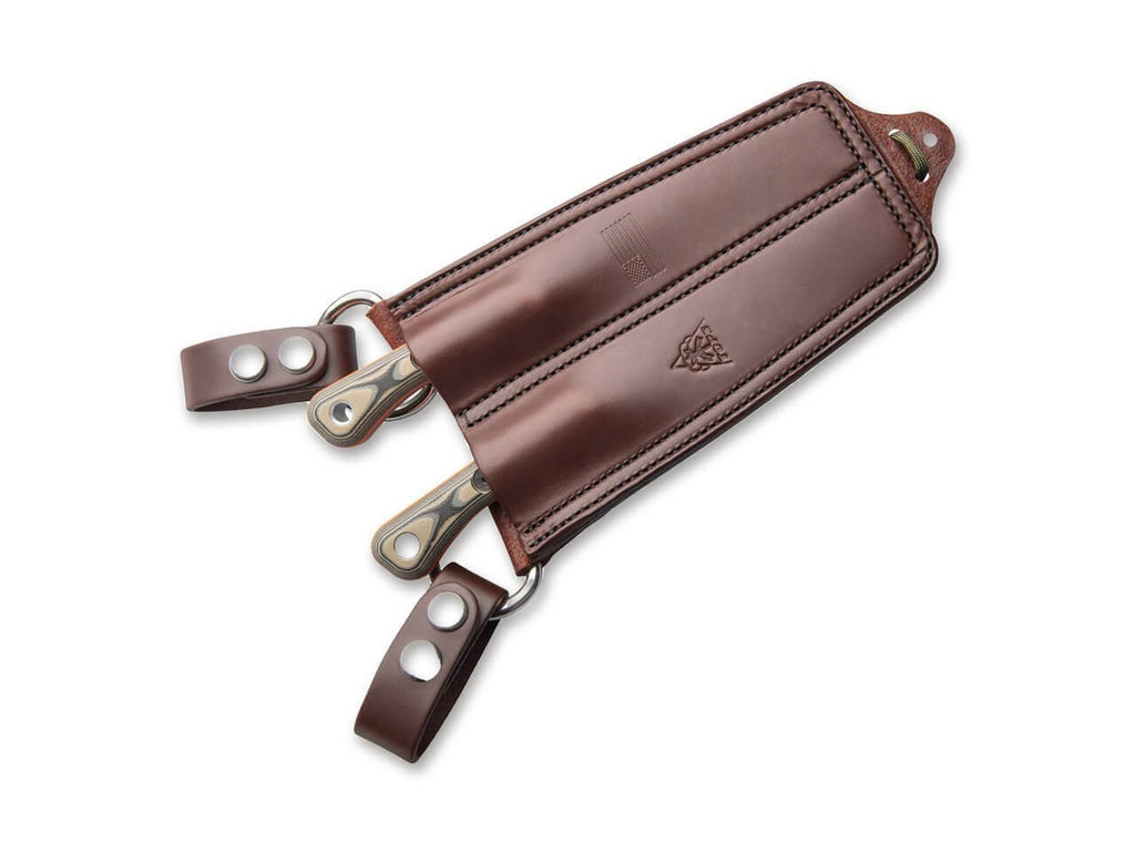 Muley Combo Leather Sheath Tan Black G10