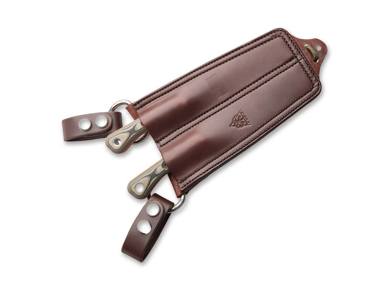 Muley Combo Leather Sheath Tan Black G10
