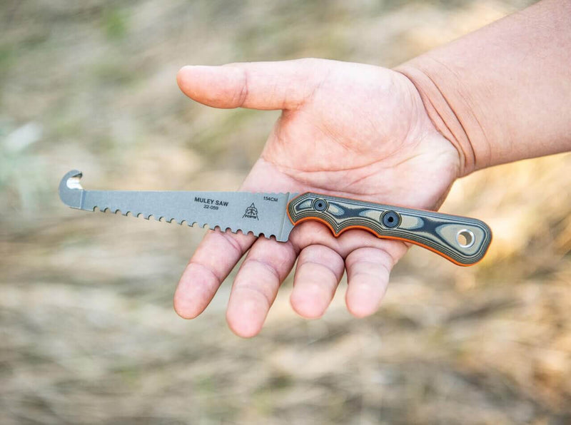 TOPS Knives Muley Saw Tan Black G10