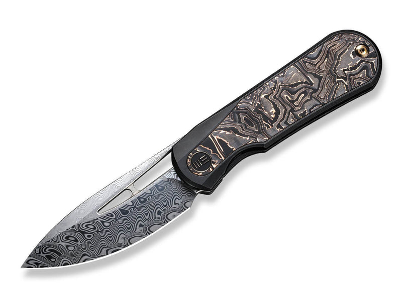 WE Knife Baloo Damascus Titanium CF Black