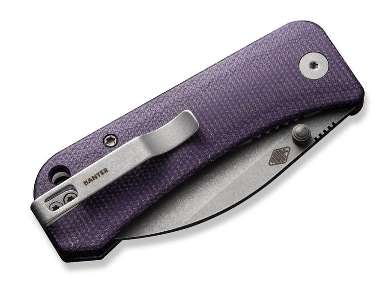 WE Knife Banter Wharncliffe Canvas Micarta Purple