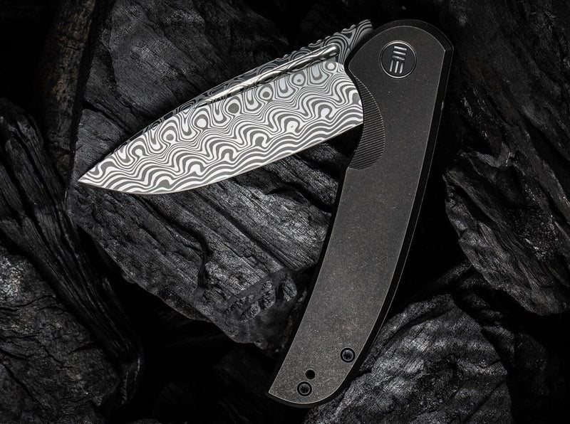 WE Knife Beacon Damascus Titanium Black