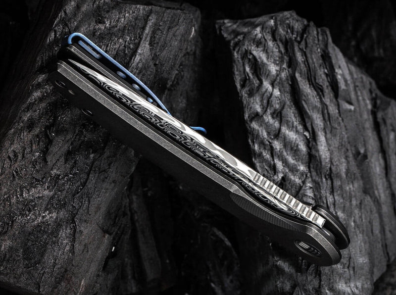 WE Knife Beacon Damascus Titanium Black