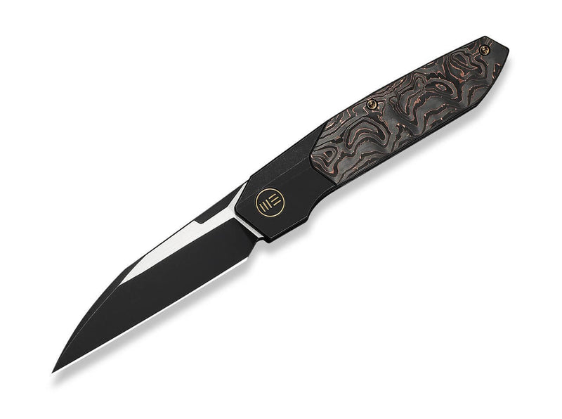 WE Knife Brr15 M390 Black Ti Copper Foil CF Black Stonewashed